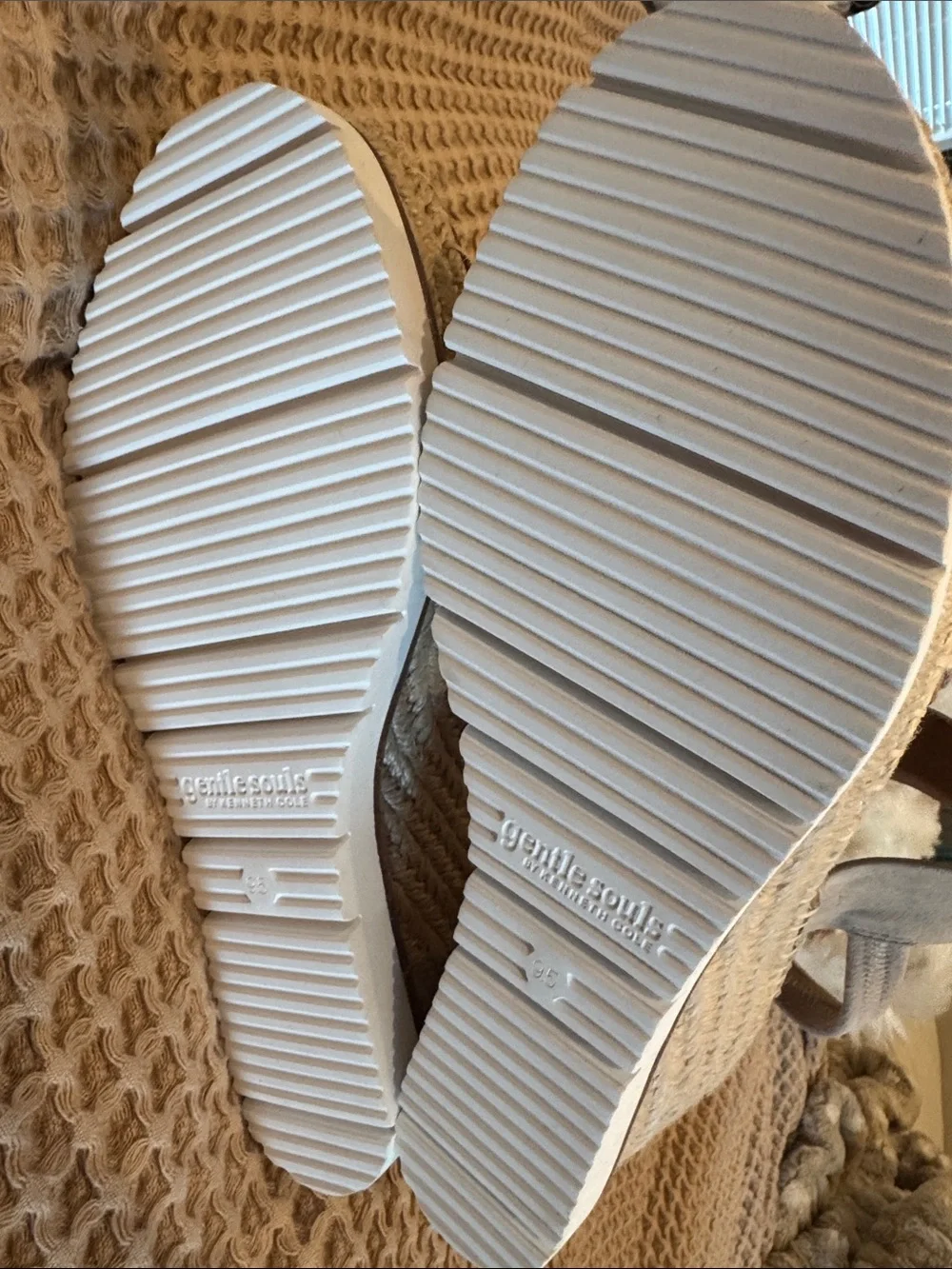 Women's Suede Espadrille Wedge Sandals in Taupe Suede